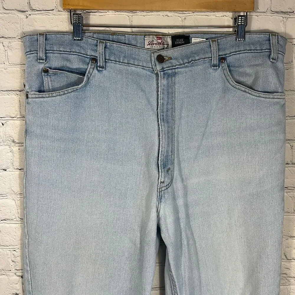 VTG Levis Jeans Mens 42x32 Blue 540 Flex Made In USA Brown Tab Western 90s Denim
